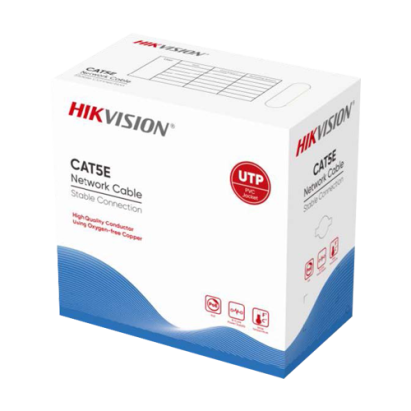 Cablu U/UTP Cat5e Hikvision 305 m, cupru integral 0.45 mm, cutie
