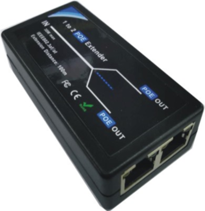 Extender PoE pasiv cu 2 porturi ieșire, 100 m, 15W/port, IEEE 802.3af/at