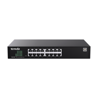 Switch Gigabit Tenda cu 16 porturi RJ45, management cloud, rack 1U