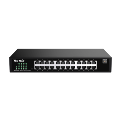 Switch Tenda cu 24 porturi RJ45 Gigabit, management, rack 1U