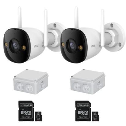 Kit supraveghere Wi-Fi IMOU cu 2 camere 5MP, Dual Light, 30 m, IP67