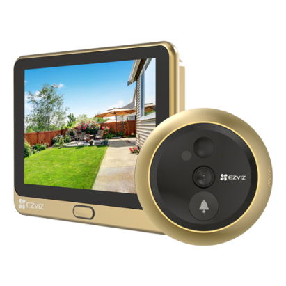 Vizor electronic smart EZVIZ DP2C, Wi‑Fi, Full HD, monitor 4.3 inch, auriu