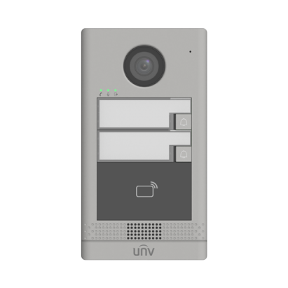 Post videointerfon IP exterior pentru 2 familii, IR, IK08, Uniview