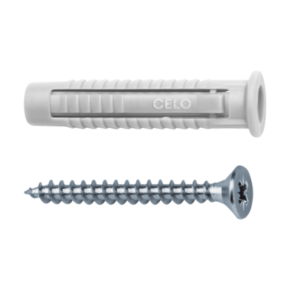 Diblu cu holsurub M8x40 CELO FXSZ, nylon si otel galvanizat, 50 buc