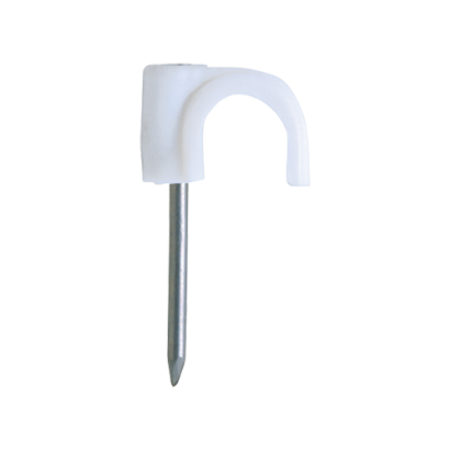 Clema cu cui pentru fixare cablu RB-5 alba, 500 buc, CELO 15PLG