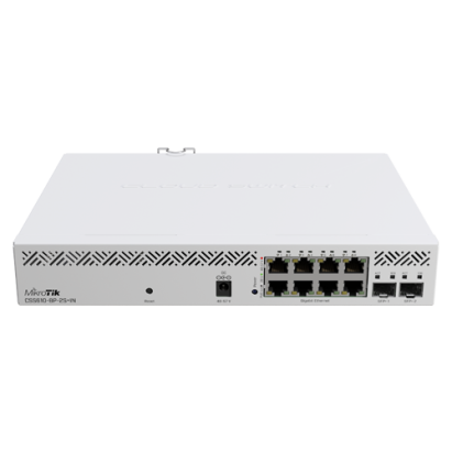 Switch MikroTik cu 8 porturi Gigabit PoE si 2 porturi SFP+ 10G