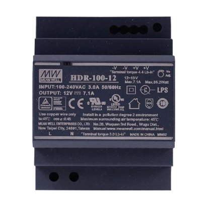 Sursa de alimentare 12V 7.1A pe sina DIN Mean Well HDR-100-12