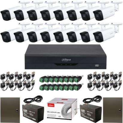 Kit supraveghere Dahua cu 16 camere 5MP Starlight, DVR 16 canale WizSense