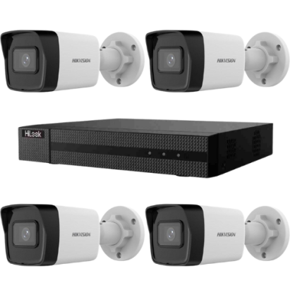 Kit supraveghere HiLook cu 4 camere IP 4MP PoE, IR 30m, NVR 4 canale