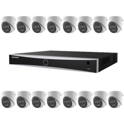Sistem supraveghere Hikvision 4K cu 16 camere 8MP, microfon si NVR PoE