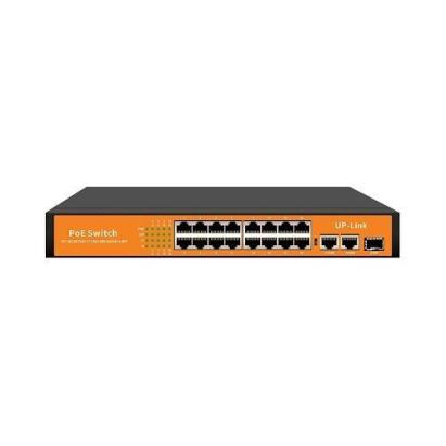 Switch PoE BestNPS cu 16 porturi, 2 uplink Gigabit, 1 SFP, 300W