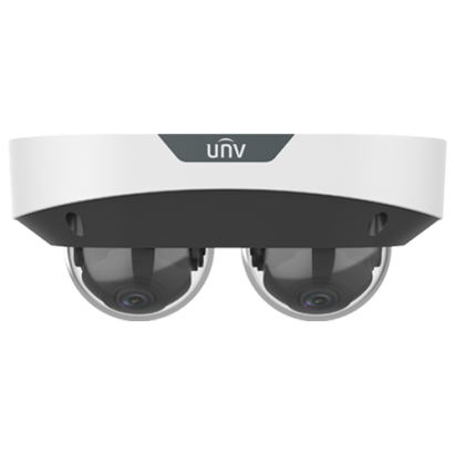 Camera IP duala UNV 2x4MP cu IR 30m, microfon, PoE si protectie IK10