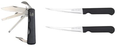 Set cadou Mikov cu briceag multifunctional si 2 cutite de filetat inox