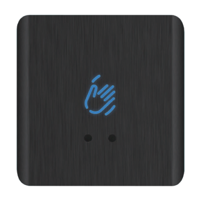 Buton de ieșire touchless ajustabil IP66, aluminiu negru, montaj aparent