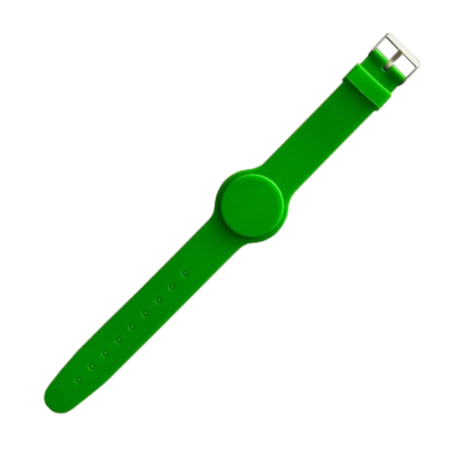 Bratara de proximitate MIFARE 13.56 MHz din silicon verde, CSW-MF13-G