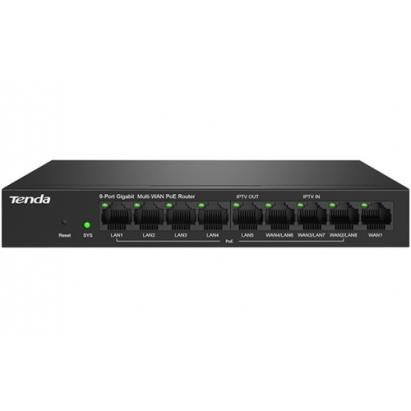 Router PoE Gigabit Tenda cu 8 porturi, 1 WAN si management web