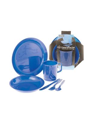 Set vase camping 360 Degrees BPA Free, 6 piese, cu husă albastră