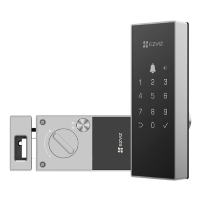 Yala inteligenta EZVIZ Wi-Fi cu sonerie incorporata si alarma, gri