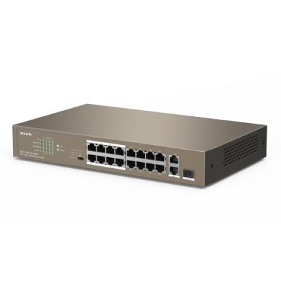 Switch PoE Tenda 16 porturi Fast Ethernet, 2 uplink Gigabit si 1 SFP