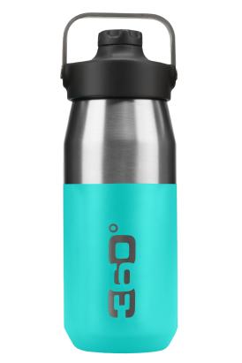 Bidon termos din inox 550 ml cu gura larga si capac magnetic, turcoaz