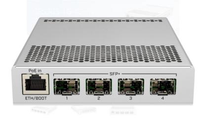 Switch MikroTik 10 Gigabit PoE cu 4 porturi SFP+ CRS305-1G-4S+OUT