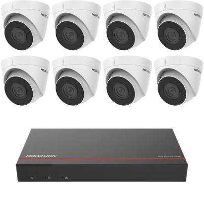 Sistem supraveghere Hikvision cu 8 camere IP 2MP, PoE, SSD 1TB