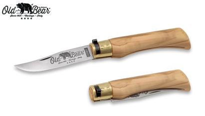 Briceag Old Bear Classic cu maner din lemn de maslin si lama 90 mm