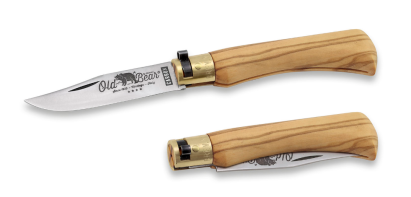 Briceag Old Bear Classic cu maner din lemn de maslin si lama de 80 mm