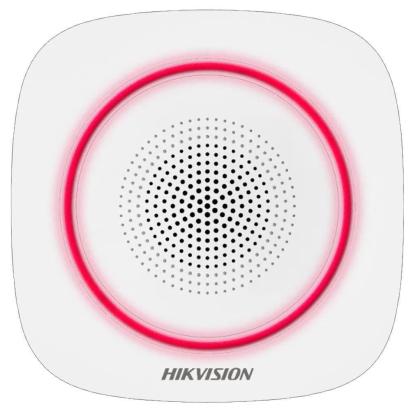 Sirena wireless de interior Hikvision DS-PS1-II-WE-R, rosie, 110 dB