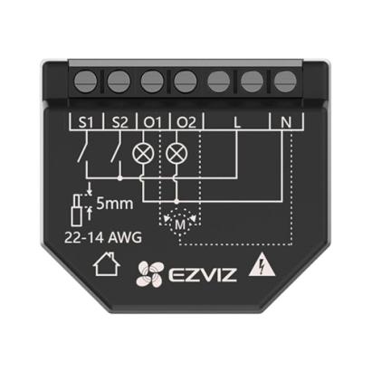 Releu inteligent Wi-Fi EZVIZ cu 2 canale pentru Smart Home CS-T36-R100-WM