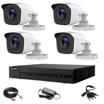 Sistem supraveghere Hikvision HiWatch cu 4 camere 2MP IR 20m si DVR 4 canale