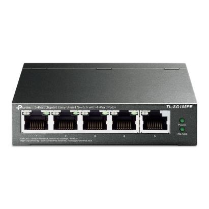 Switch TP-Link TL-SG105PE cu 5 porturi Gigabit PoE+ si buget 65W