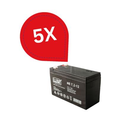 Pachet 5 acumulatori 12V 7Ah VRLA fără întreținere pentru UPS și sisteme backup