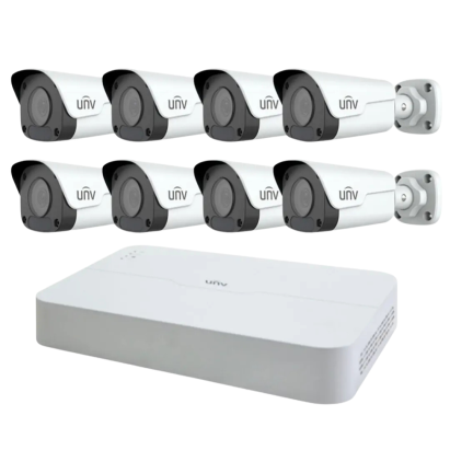 Sistem supraveghere Uniview cu 8 camere IP 4MP, NVR 4K si PoE