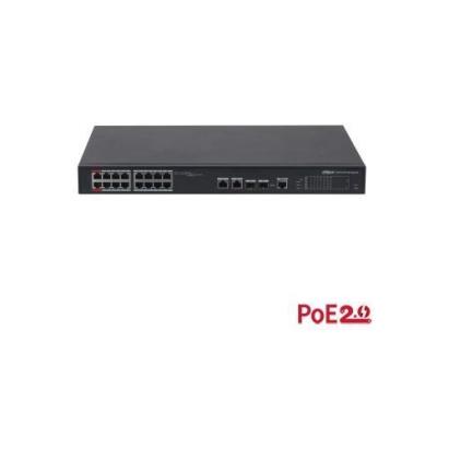 Switch PoE Dahua cu 16 porturi, 240W, watchdog, rack 19 inch
