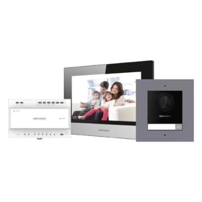 Kit videointerfon Hikvision 2 fire cu monitor 7 inch si Wi‑Fi