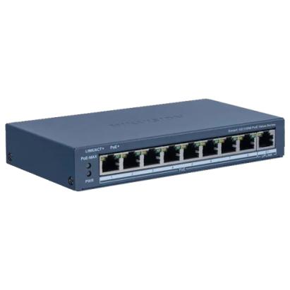 Switch PoE Hikvision cu 8 porturi si management smart, uplink Gigabit
