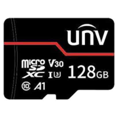 Card de memorie microSD 128GB UNV Red Card, V30 U3, pentru supraveghere