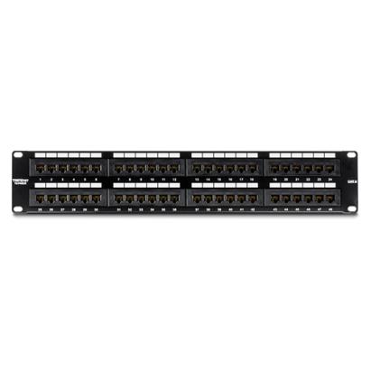 Patch panel 48 porturi RJ45 UTP Cat6 TRENDnet TC-P48C6 pentru rack