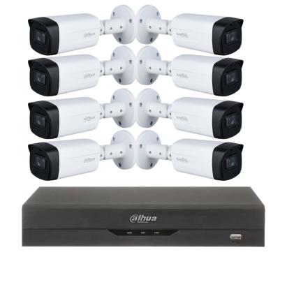Kit supraveghere Dahua cu 8 camere 5MP Starlight, IR 80 m si DVR 4K