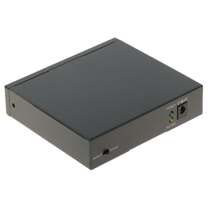 Switch PoE UNV cu 4 porturi si 2 uplink RJ45, mod Extend 250 m