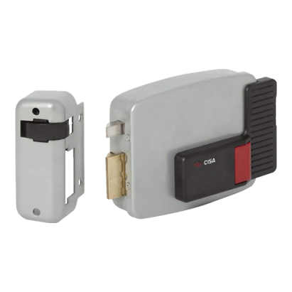 Yală electrică aplicată CISA cu buton, clasa 3, 12V, stânga