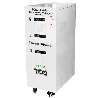 Stabilizator de tensiune trifazat 102 kVA cu servomotor SVC