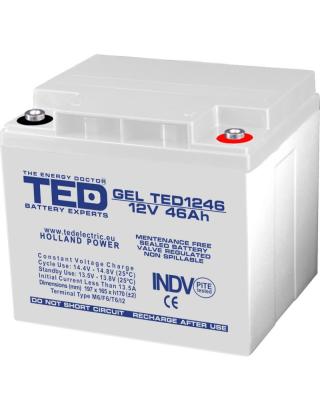 Acumulator GEL Deep Cycle 12V 46Ah VRLA M6, 197x166x171 mm