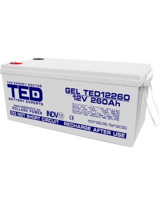 Acumulator GEL Deep Cycle 12V 260Ah VRLA M8 TED Battery