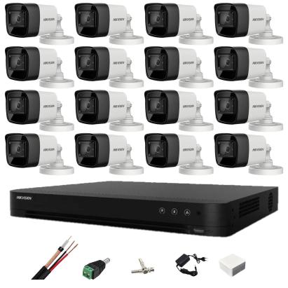 Sistem supraveghere Hikvision cu 16 camere 8MP, DVR 4K si accesorii