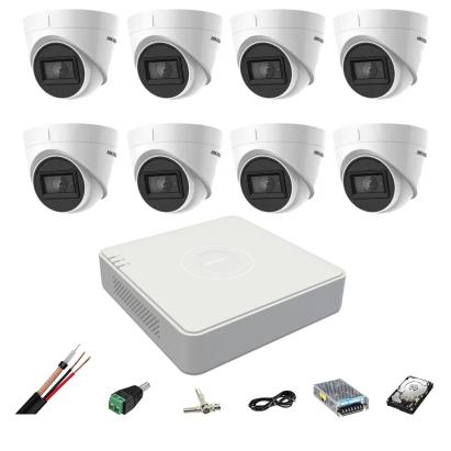 Sistem supraveghere Hikvision cu 8 camere 8MP, DVR 4K si HDD 2TB