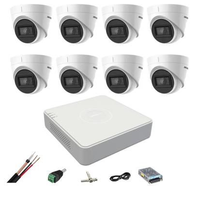 Sistem supraveghere Hikvision cu 8 camere 8MP, DVR 8 canale 4K si accesorii