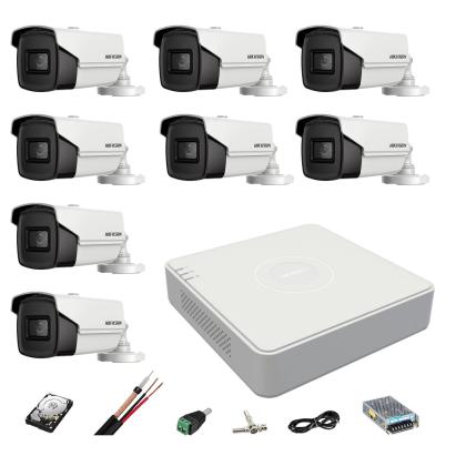 Sistem supraveghere Hikvision cu 8 camere 8MP, DVR 4K si HDD 2TB