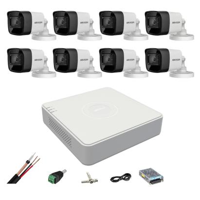 Sistem supraveghere Hikvision cu 8 camere 8MP, IR 80m, DVR 8 canale